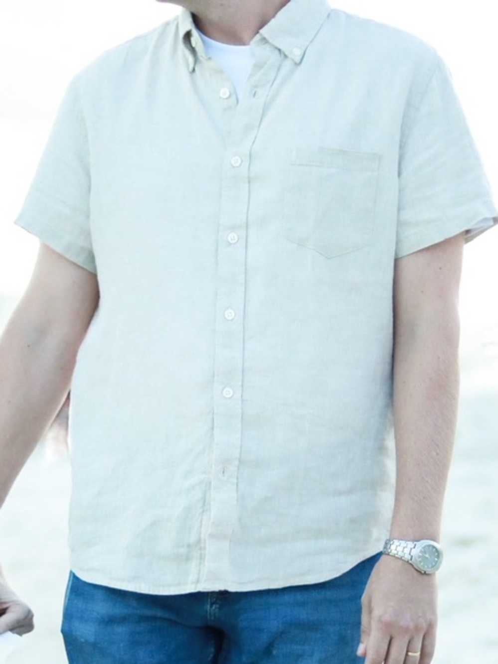 J Crew linen button down